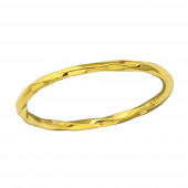 Inel din argint placat cu aur galben 18K model slim rasucit 1,5 mm DiAmanti DIA35319